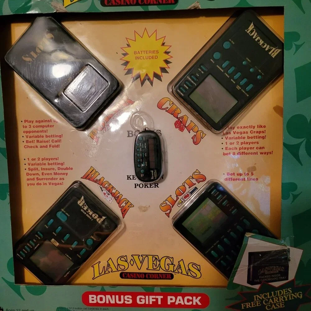 Las Vegas Casino Micro Games Gift Pack Handheld Games Poker Craps Blackjack Slot